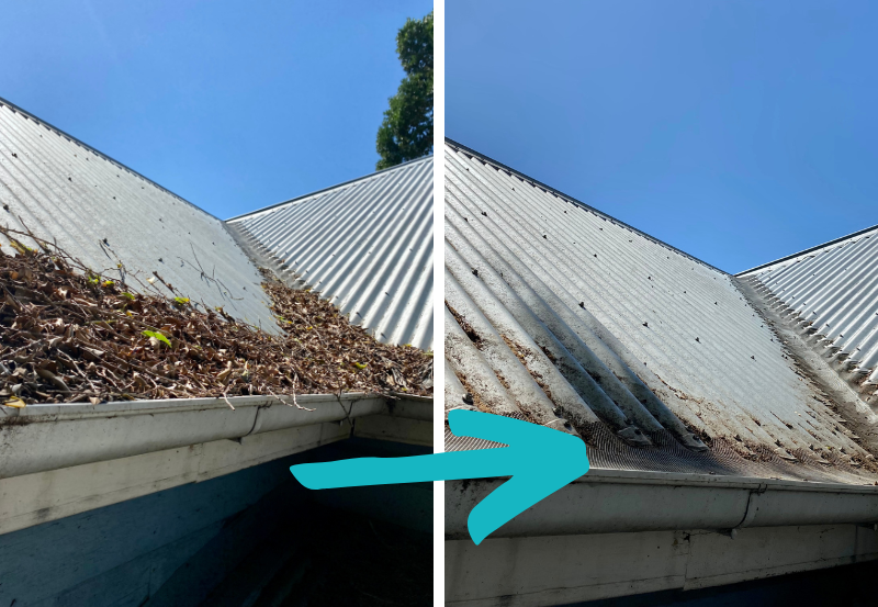 Dirty to clean gutters